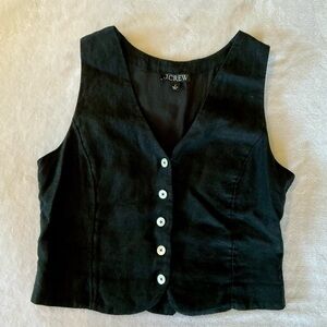 J Crew - women’s size 8 - black linen vest